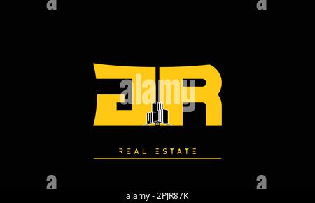 Real Estate letters Initials Monogram logo JR , RJ Stock Vector