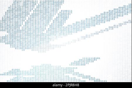 Abstract binary code background by ones and zeros with digital flow. Vector graphic pattern Stock Vector