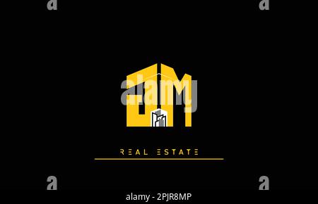 Real Estate letters Initials Monogram logo JM , MJ Stock Vector