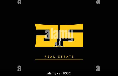 Real Estate letters Initials Monogram logo JS , SJ Stock Vector