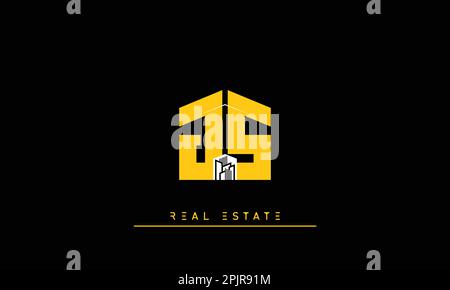 Real Estate letters Initials Monogram logo JS , SJ Stock Vector