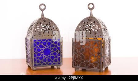 Egyptian lamps - metal and colored glass, from Cairo Stock Photo