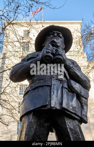 Field Marshall The Viscount Slim Statue in Whirehall Stock Photo