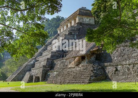 The Mayan Temple of the Inscriptions, Campeche, Chiapas, Yucatán, Mexico Stock Photo