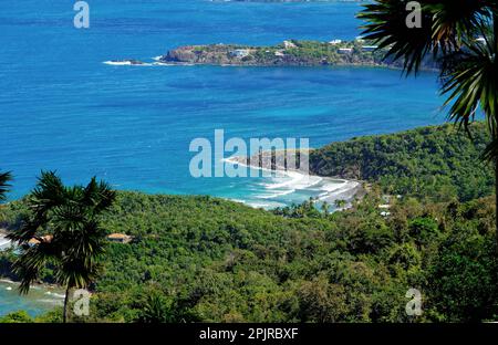 ST THOMAS, USVI - February 2, 2023: Tourism is a major industry in St Thomas. Recovery from Covid restrictions has become to resume tourism to former Stock Photo