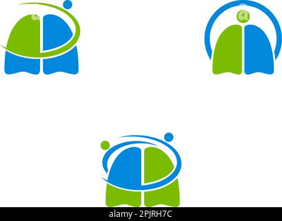 Set of Lungs Care Logo Template Design Vector Stock Vector