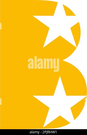 Letter B with star light symbol logo vector Stock Vector