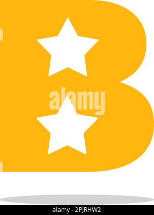 Letter B with star light symbol logo vector Stock Vector