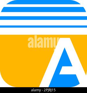 Initial letters A logo template design in square rounded shape Stock Vector