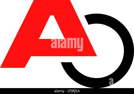 Initial Letter AO Logo Template Design Stock Vector