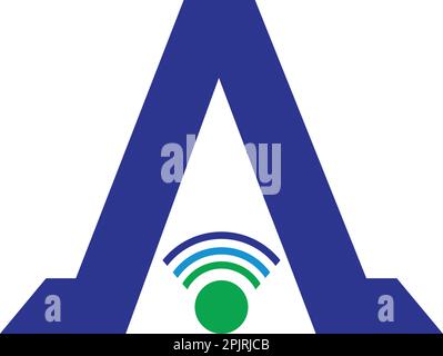 Initial Letter A Signal Logo Design Template Element Stock Vector