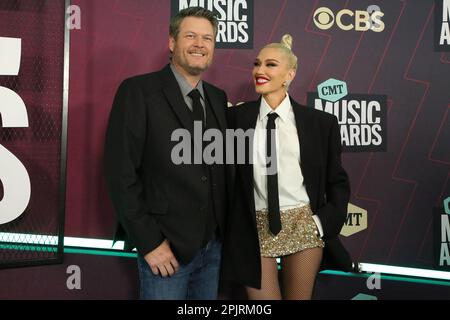 Blake Shelton and Gwen Stefani attend the 2023 CMT Music Awards at Moody Center on April 02, 2023 in Austin, Texas. Photo:Holly Jee/imageSPACE Stock Photo