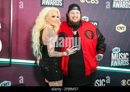 Austin, USA. 02nd Apr, 2023. Bunny Xo, Jelly Roll attends the 2023 CMT Music Awards at Moody Center on April 02, 2023 in Austin, Texas. Photo:Holly Jee/imageSPACE Credit: Imagespace/Alamy Live News Stock Photo