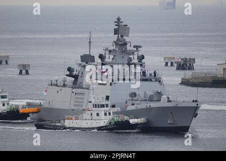 Kanagawa Prefecture, Japan - June 05, 2012: Indian Navy INS Shivalik (F47), Shivalik-class frigate. Stock Photo