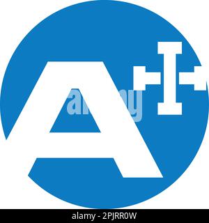 Initial Letter A cross plus plumbing logo icon design template elements Stock Vector