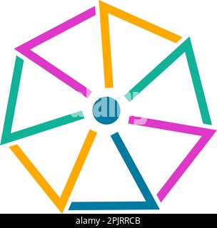 Abstract hexagon logo design Stock Vector