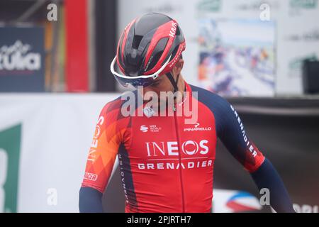 Vitoria-Gasteiz, Spain. 3rd Apr, 2023. The Ineos Grenadiers rider, Jonathan Castroviejo in the presentation during the 1st Stage of the Itzulia Basque Country 2023 between Vitoria-Gasteiz and Labastida, on April 03, 2023, in Vitoria-Gasteiz, Spain. (Photo by Alberto Brevers/Pacific Press) Credit: Pacific Press Media Production Corp./Alamy Live News Stock Photo