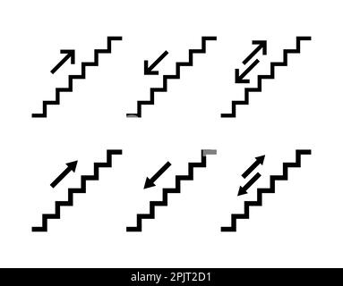 Man walking stairs, up and down movement. Emergency evacuation Stock Vector
