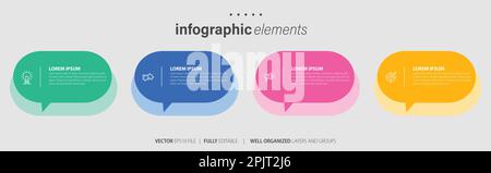 Presentation business infographic template with 4 options. Vector illustration. Stock Vector