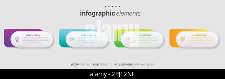 Presentation business infographic template with 4 options. Vector illustration. Stock Vector