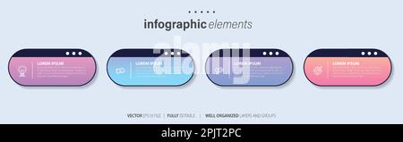 Presentation business infographic template with 4 options. Vector illustration. Stock Vector