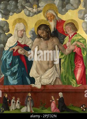 The Trinity and Mystic Pietà (1512). The painting is by the Renaissance German artist Hans Baldung. When he was young he painted a lot with the colour green which earned him the nickname, which is still commonly used, of Hans Baldung Grien. Stock Photo