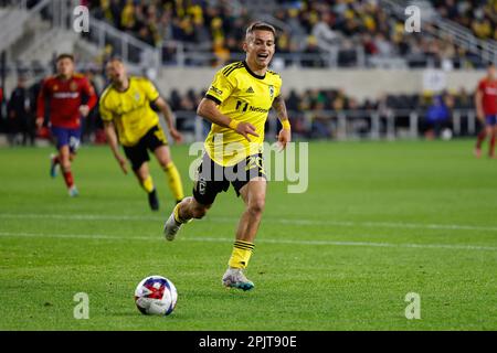 COLUMBUS, OH - JUNE 24: Max Arfsten #27 of Columbus Crew reacts to