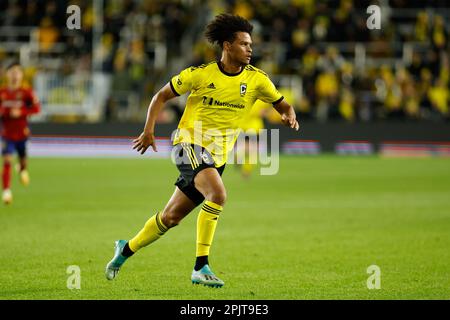 COLUMBUS, OH - JUNE 24: Max Arfsten #27 of Columbus Crew reacts to