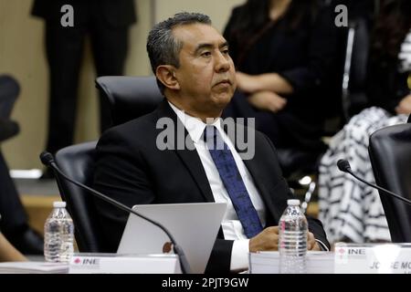 Mexico City, Mexico. 03rd Apr, 2023. April 3, 2023, Mexico City, Mexico: Electoral advisor Jorge Montaño at the session of the National Electoral Institute in Mexico City. on April 3, 2023 in Mexico City, Mexico (Photo by Luis Barron/Eyepix Group/Sipa USA). Credit: Sipa USA/Alamy Live News Stock Photo