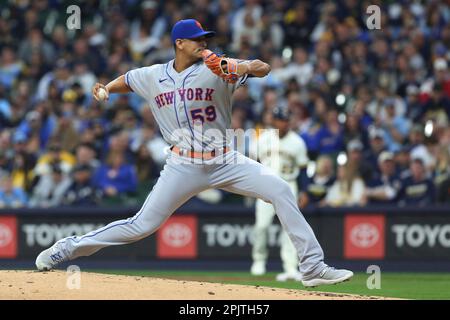 MILWAUKEE, WI - APRIL 03: New York Mets designated hitter Daniel Vogelbach  (32) is all smiles during a game between the Milwaukee Brewers and the New  York Mets at American Family Field