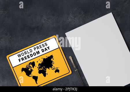 Pen and paper. World press freedom day concept Stock Photo