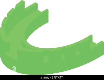 Green mouthguard icon isometric vector. Dental care. Storage boxer Stock Vector