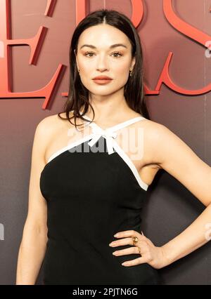 New York, United States. 03rd Apr, 2023. Crystal Reed attends Amazon Prime Video's 'Dead Ringers' world premiere at Metrograph (Photo by Lev Radin/Pacific Press) Credit: Pacific Press Media Production Corp./Alamy Live News Stock Photo