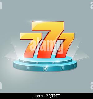 Lucky number 777 - winning jackpot. Online casino Stock Photo