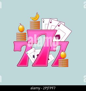 Lucky number 777 - winning jackpot. Online casino Stock Photo