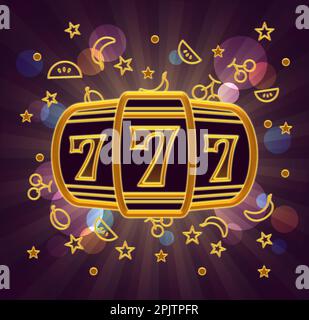 Lucky number 777 - winning jackpot. Online casino Stock Photo