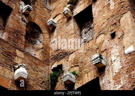 External wall of Basilica Santa Maria Degli Angeli dei Martiri in Rome Italy Stock Photo