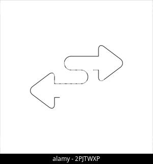 Two Transfer arrows one line icon. linear style sign for mobile concept and web design. Left right arrows. Stock vector illustration isolated on white Stock Vector