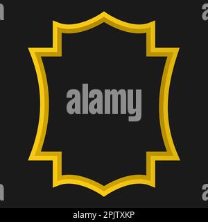 Luxury golden islamic frame border design. arabic ornament pattern style. Islamic Bagde. Ramadhan logo concept vector. Stock Vector