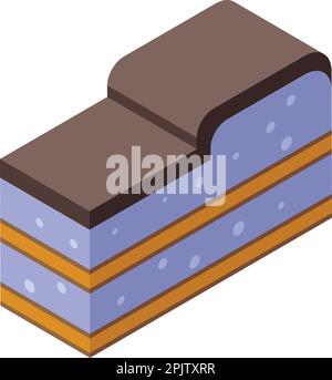Cream tiramisu icon isometric vector. Cake food. Cocoa meal Stock Vector