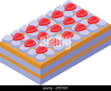 Tiramisu dessert icon isometric vector. Cake food. Cream pastry Stock Vector