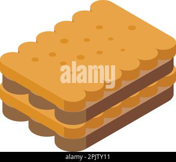 Biscuit tiramisu icon isometric vector. Cake food. Cream sweet Stock Vector