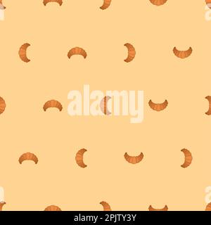Croissant pattern seamless. bagel background Vector illustration Stock Vector