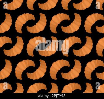 Croissant pattern seamless. bagel background Vector illustration Stock Vector