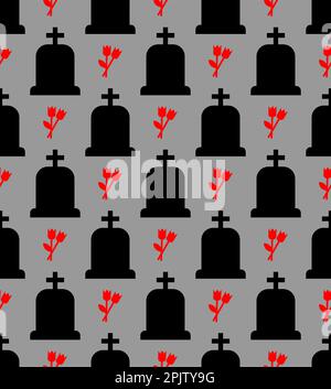 Mourning for Dead pattern seamless. Sorrow texture. Funeral background Stock Vector