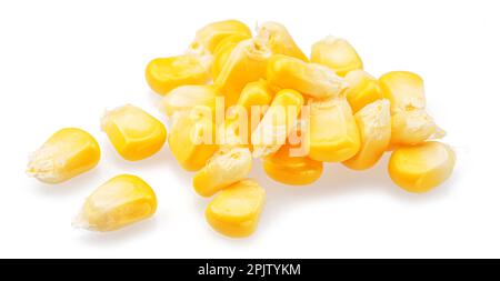 Maize seeds or corn seeds isolated on white background. Stock Photo
