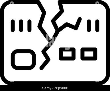 No money credit card icon outline vector. Poor people. Home person Stock Vector