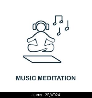 Music Maditation line icon. Simple element from yoga collection