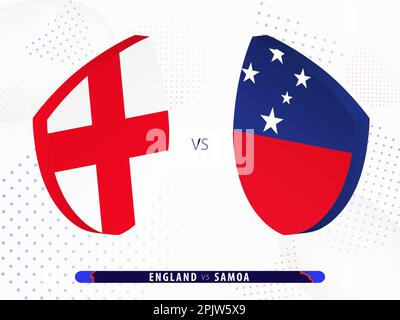 England vs Samoa rugby match, international rugby competition 2023. Template for world tournament. Stock Vector