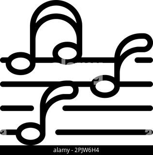 Puppet theater music notes icon outline vector. Show stage. Doll child Stock Vector